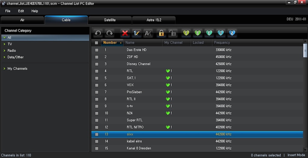 Samsung TV Senderliste bearbeiten Sender sortieren
